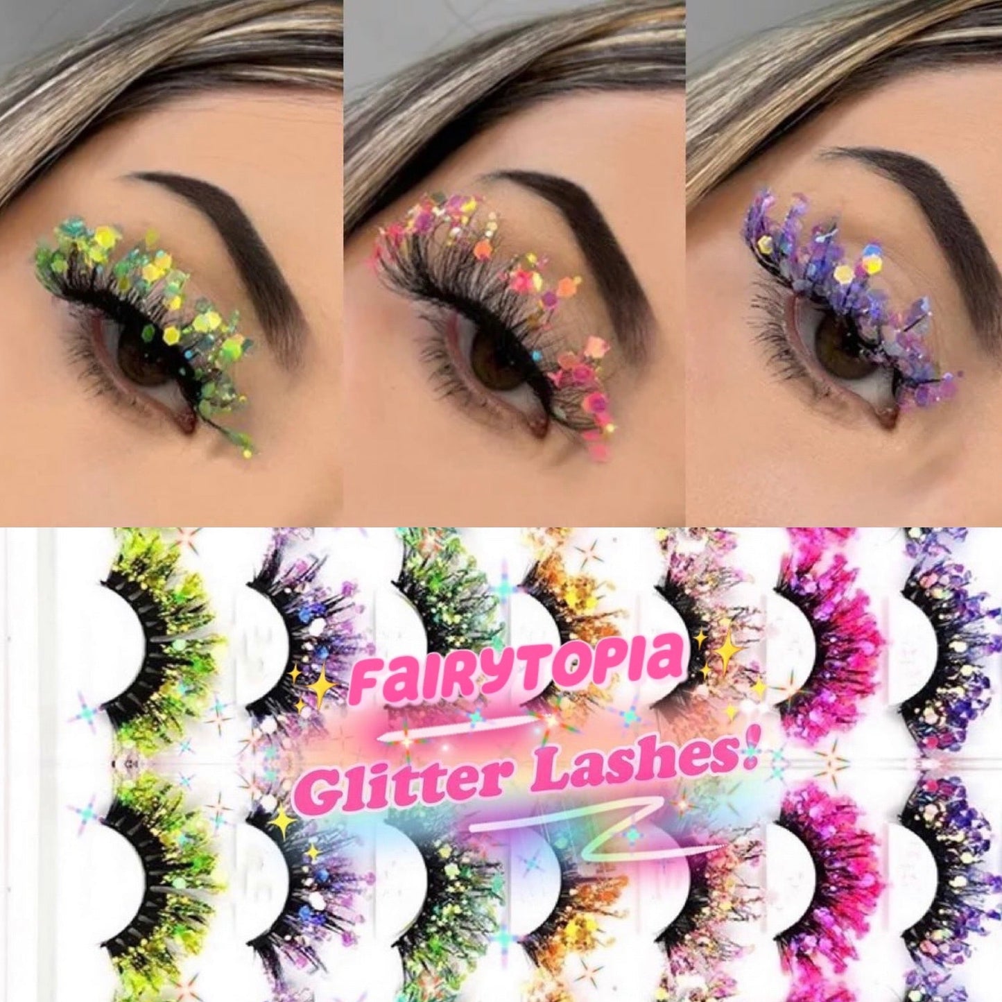 Inked Doll Cosmetics - TINKERBELL “FairyTopia” *UV* Glitter DreamDoll Lashes