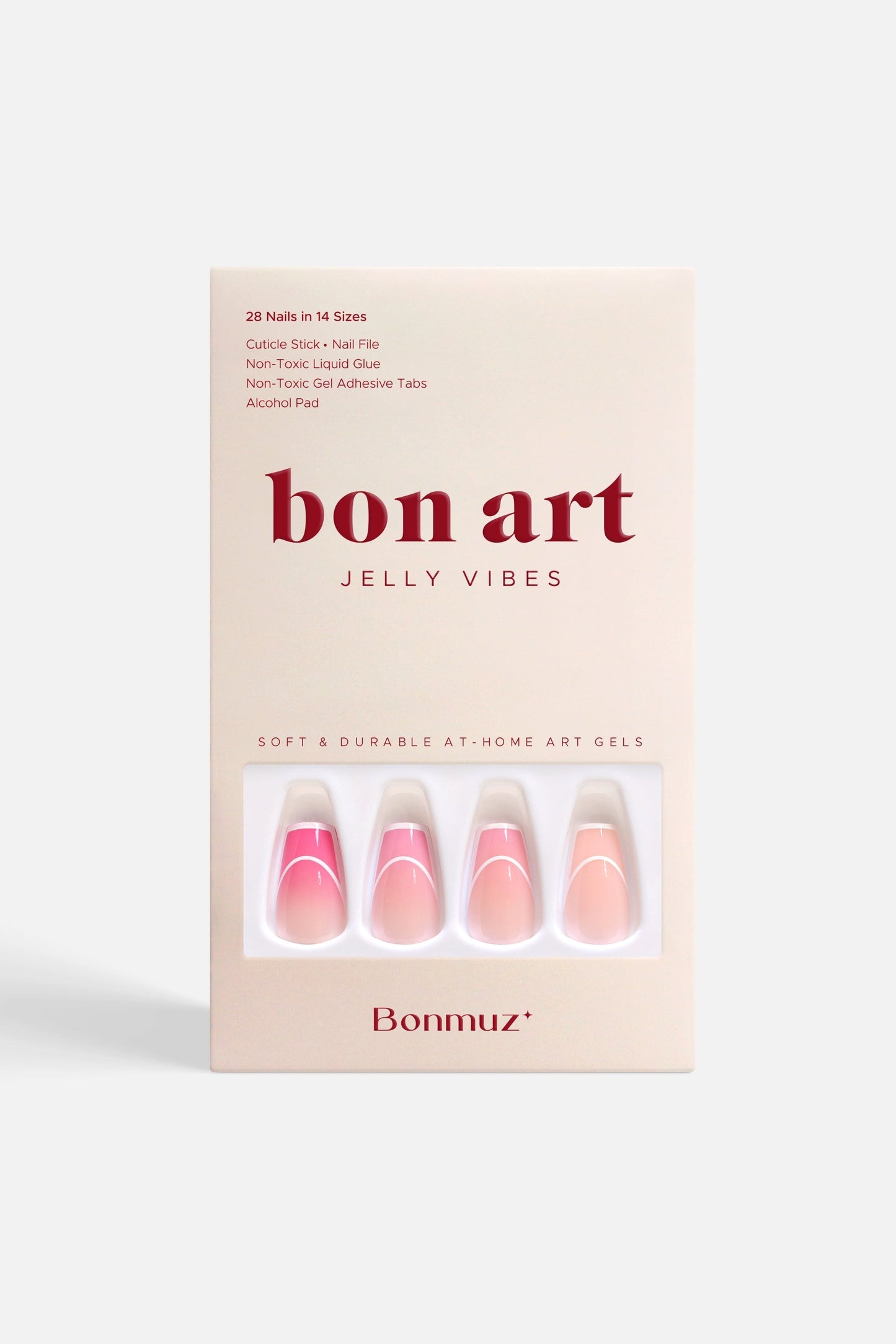Bonmuz - Rose Rhapsody | Soft & Durable Press-On Nails
