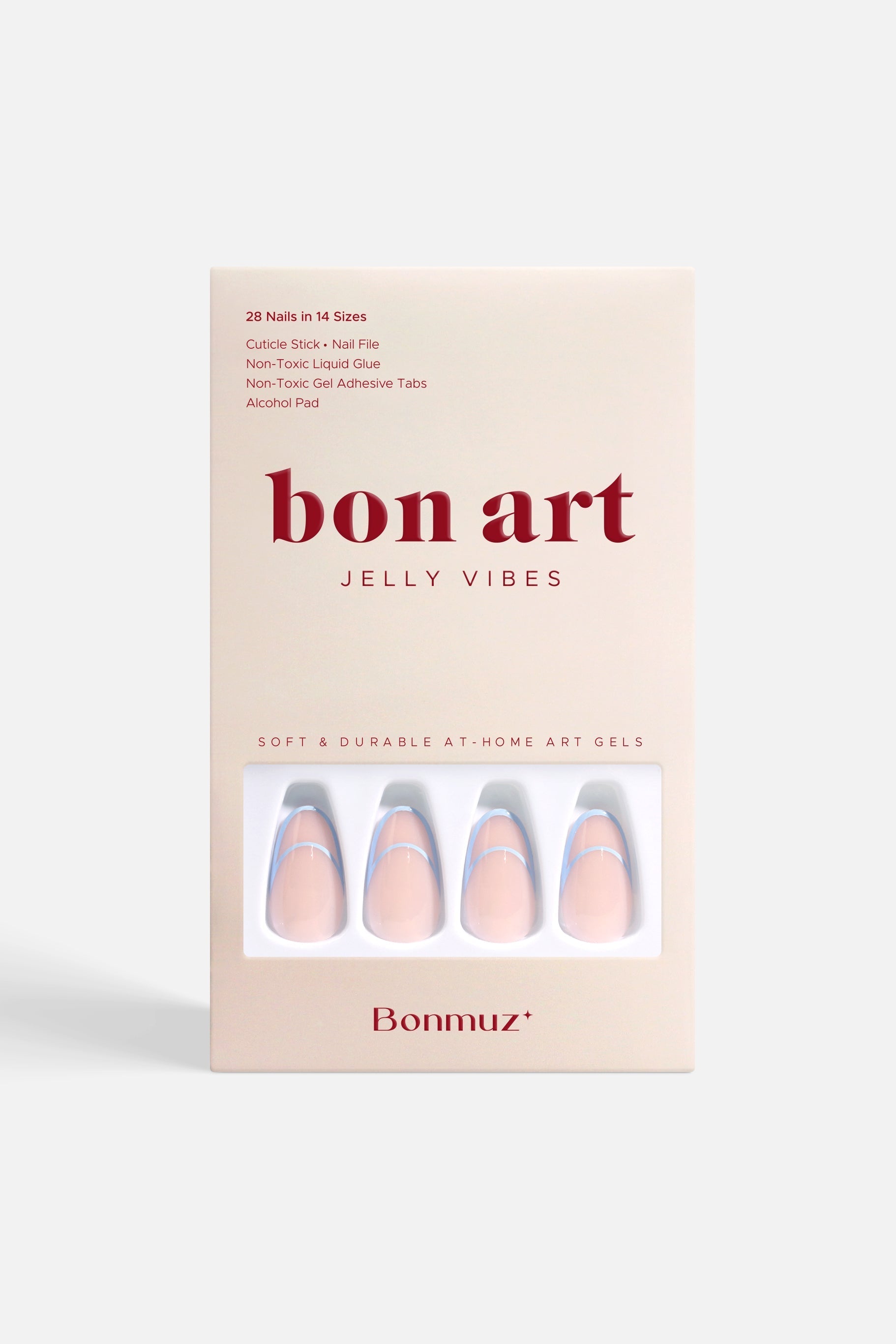 Bonmuz - Cornflower Crescent | Soft & Durable Press-On Nails