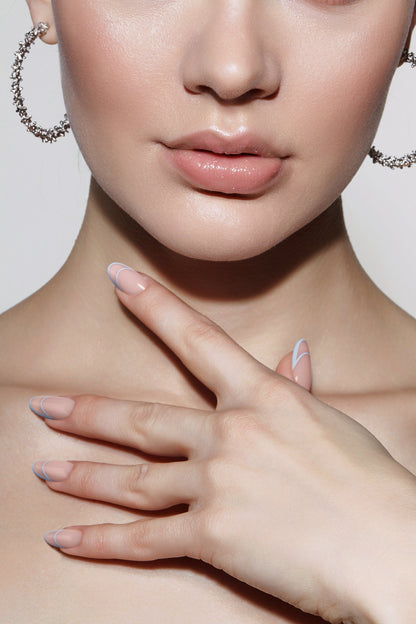 Bonmuz - Cornflower Crescent | Soft & Durable Press-On Nails