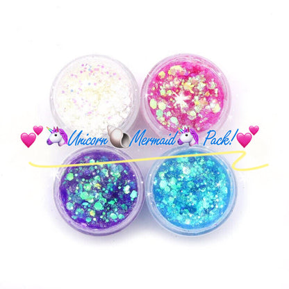 Inked Doll Cosmetics - UNICORN MERMAID Glitter JELLY Pack! (4 Pack)