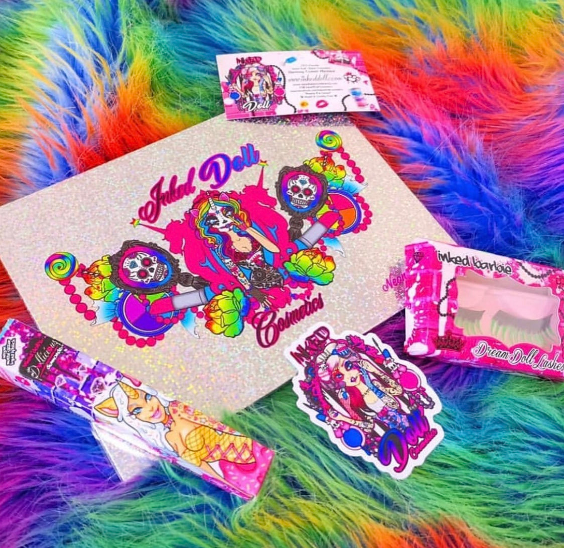 Inked Doll Cosmetics - NEON LIGHTS (24PC) *BLACKLIGHT!* Pigment/Glitter Pallete!
