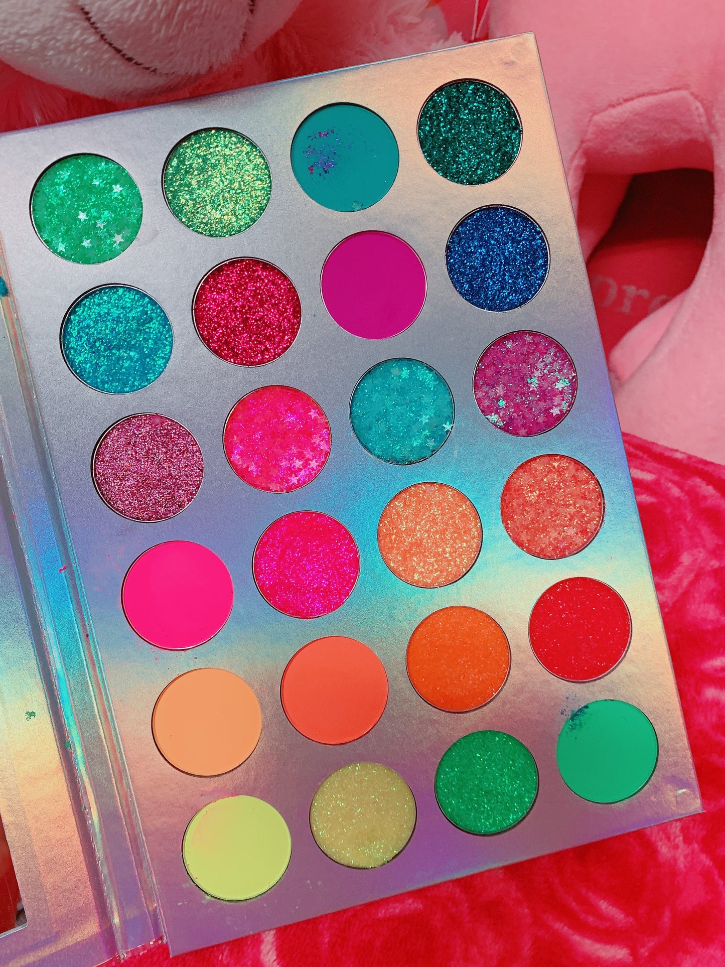 Inked Doll Cosmetics - NEON LIGHTS (24PC) *BLACKLIGHT!* Pigment/Glitter Pallete!