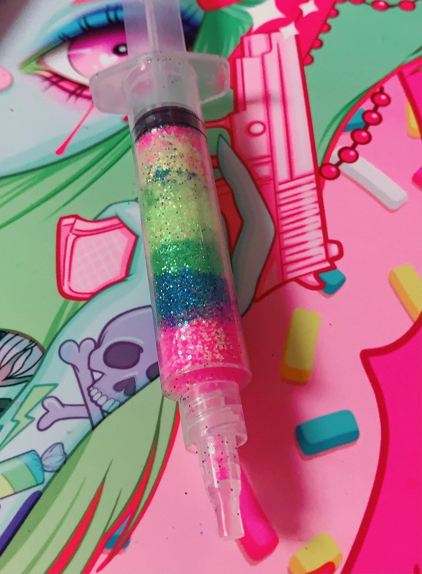 Inked Doll Cosmetics - ELECTRIC ZOO *UV* GlamDoll Glitter Syringe