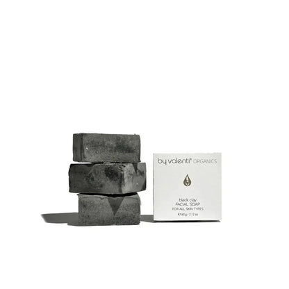 by valenti® - Black Clay Facial Soap with Activated charcoal + Hematite + Aloe vera